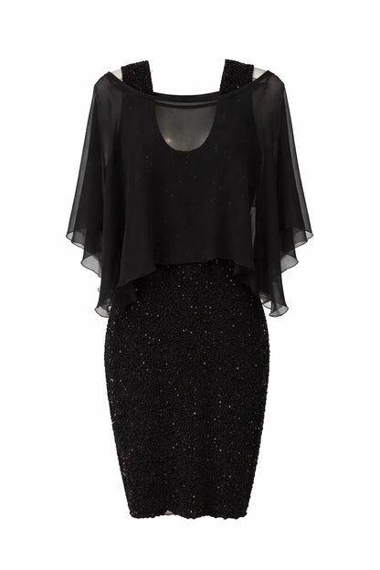 Sara Mique - Silk Pucker Body-con Tank Dress With Matching Silk Plisse Float - Rack Hunt