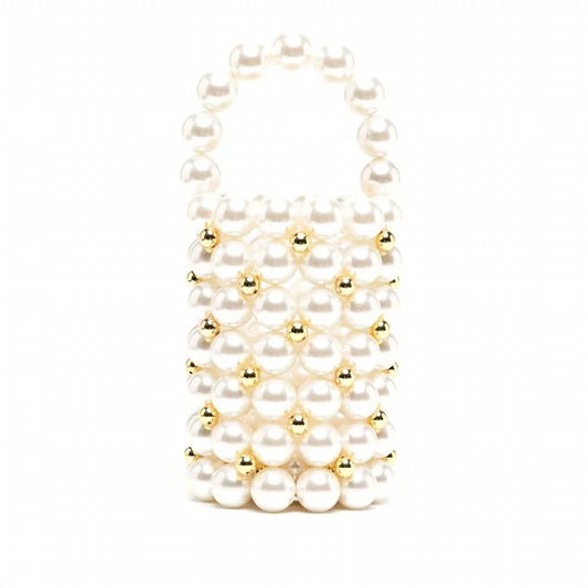 Women's Mini Pearls Evening Bucket Bag