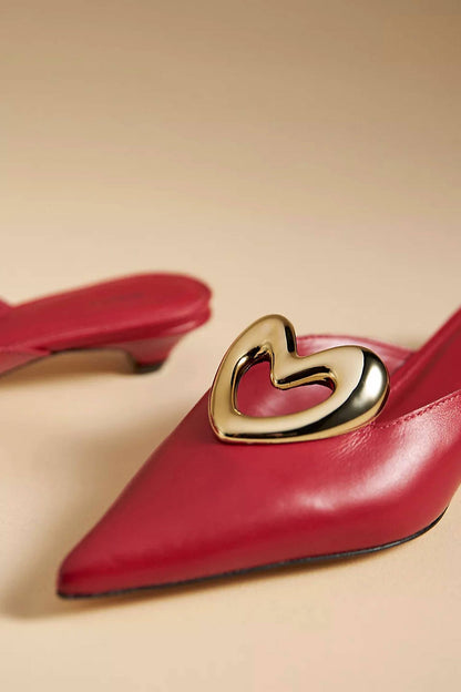 Women's Heart Mule Heels