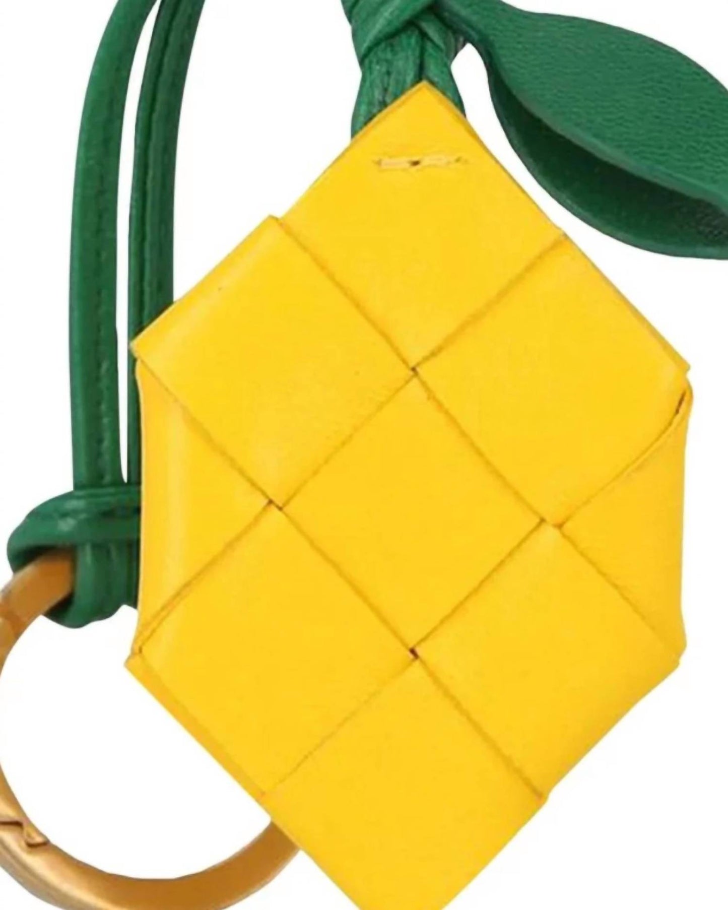 Unisex Lemon Leather Keyring