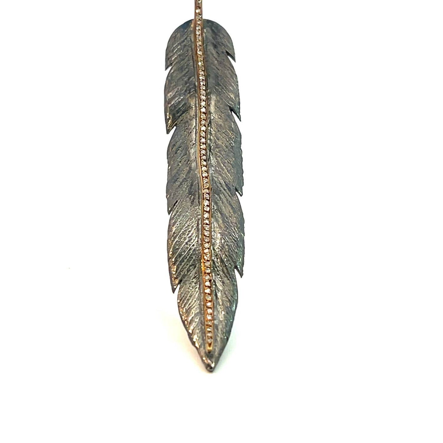 Gasia - Women's Rhodium Feather Necklace - Rack Hunt -