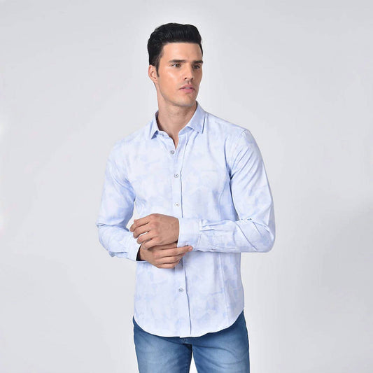 Geo-shapes Button Down Jacquard Shirt