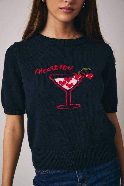 Heartini Cocktail Sweater Top