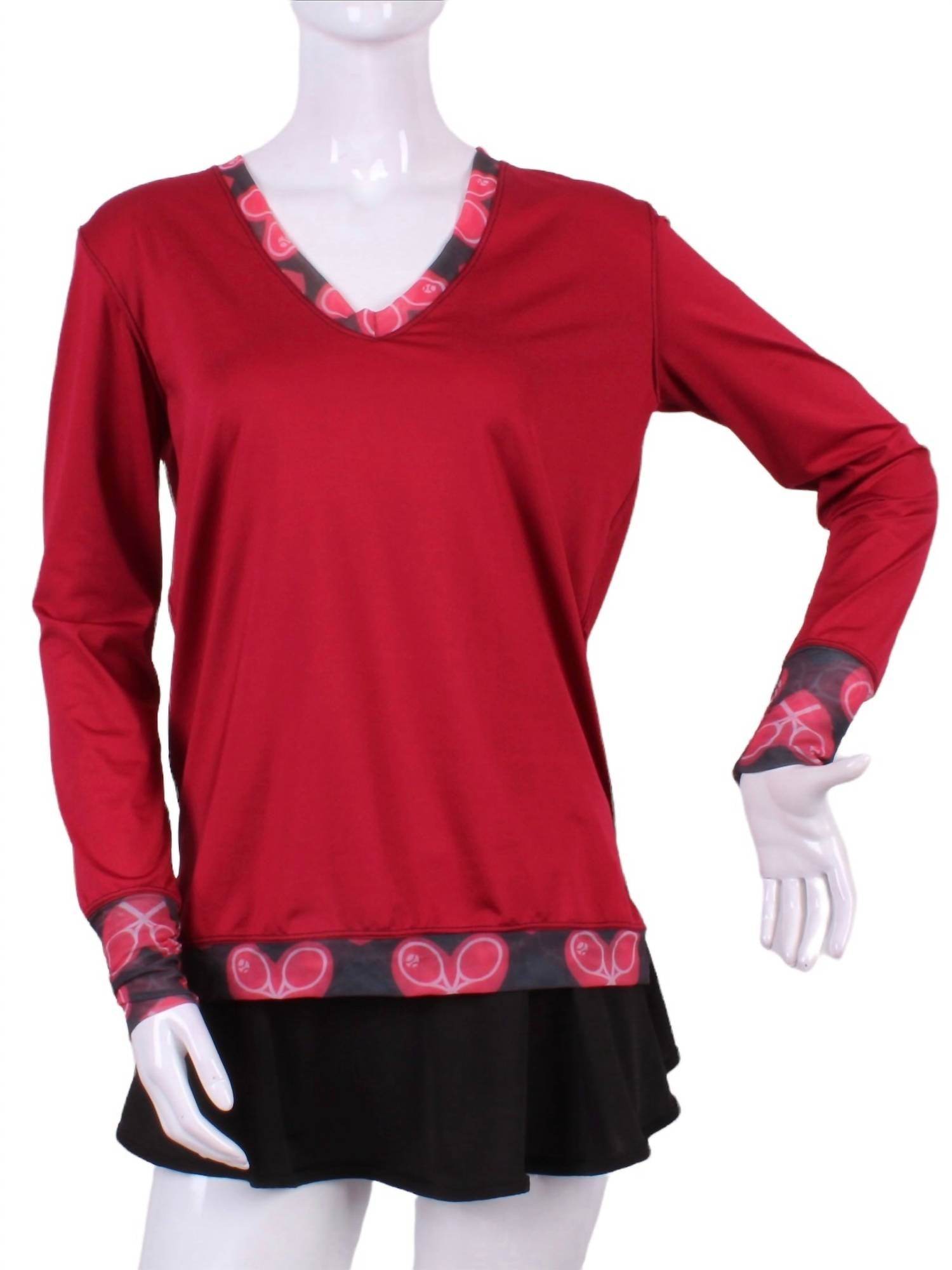 Love Love Tennis - Women's Heart Mesh Very Vee Tee - Rack Hunt