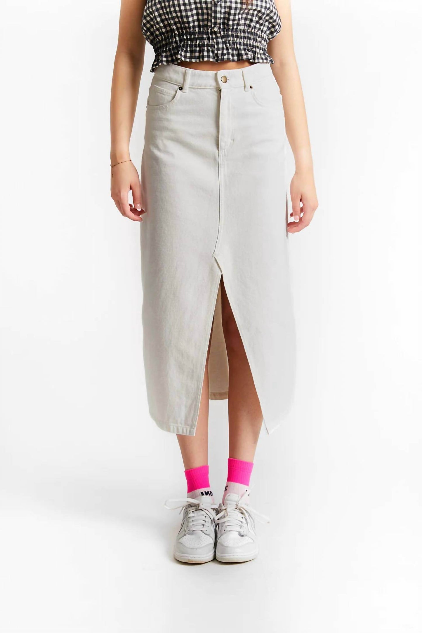 INDEE - Girl's Pompei Long Denim Front Slip Skirt - Rack Hunt -