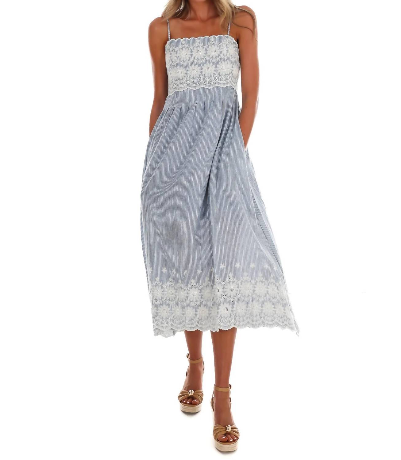Coastal Daydream Lace Midi Dress