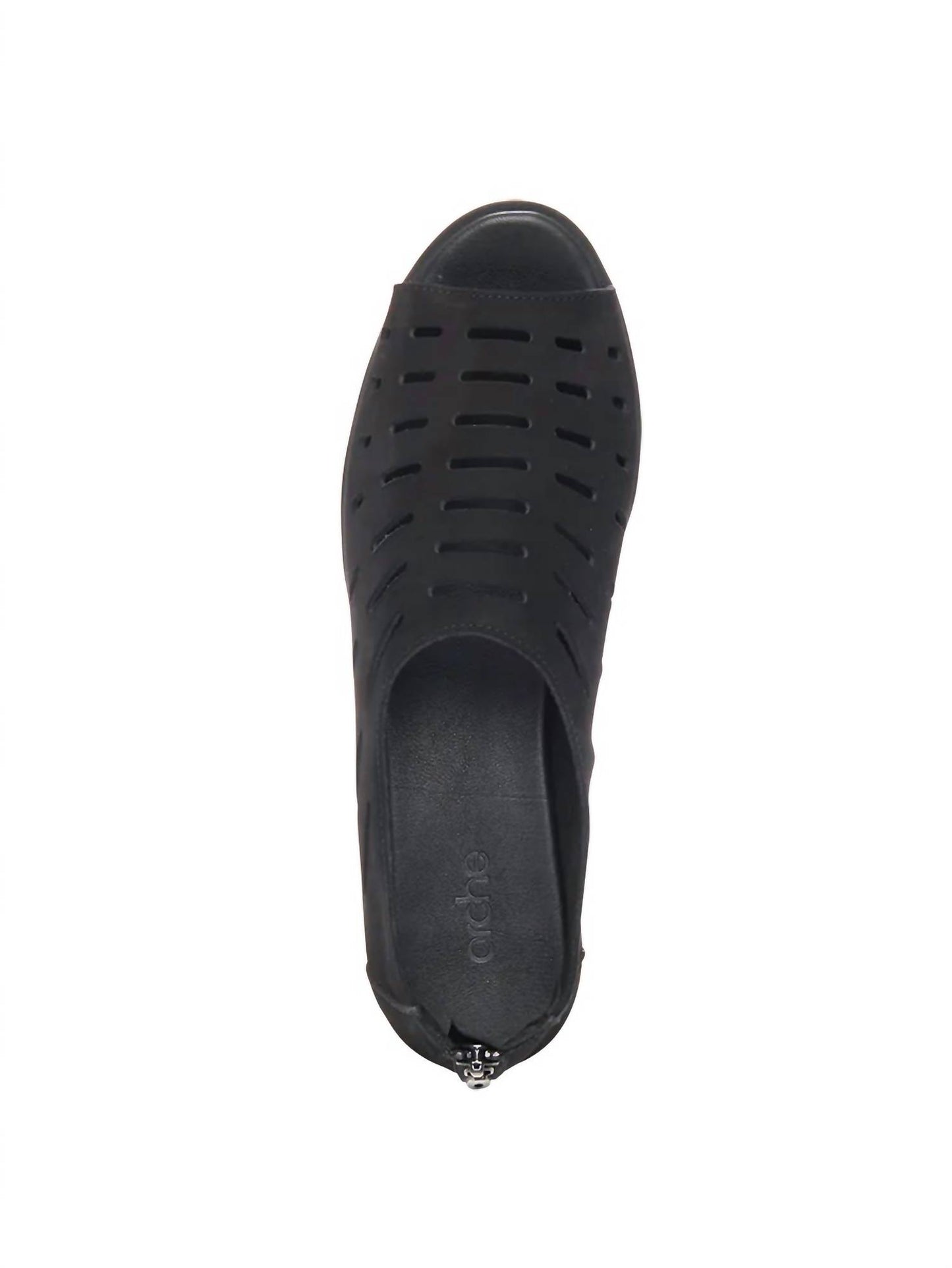 Women's Christos Leather Flats Zip Back Shoes