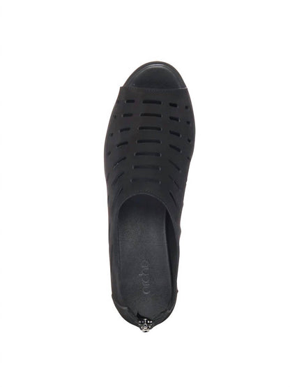Women's Christos Leather Flats Zip Back Shoes