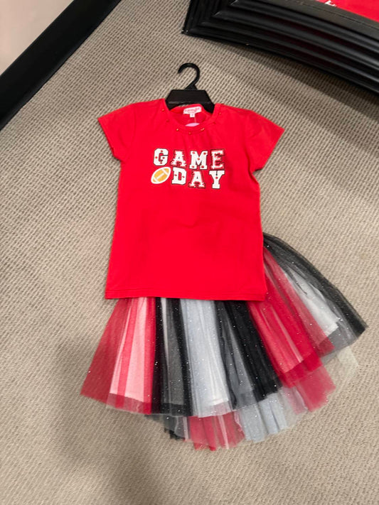 Girl's Game Day Tee With Skirt