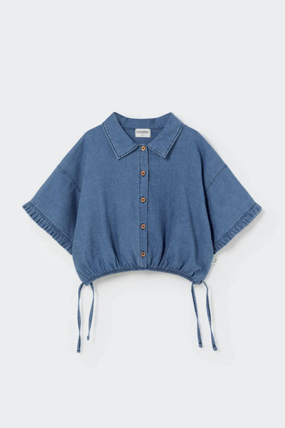 Girl's Twill Denim Shorts Set
