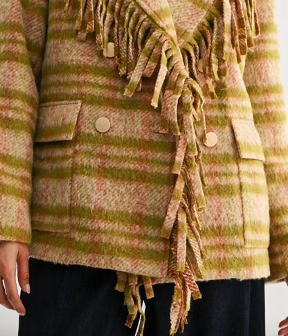 Meg Plaid Fringe Jacket