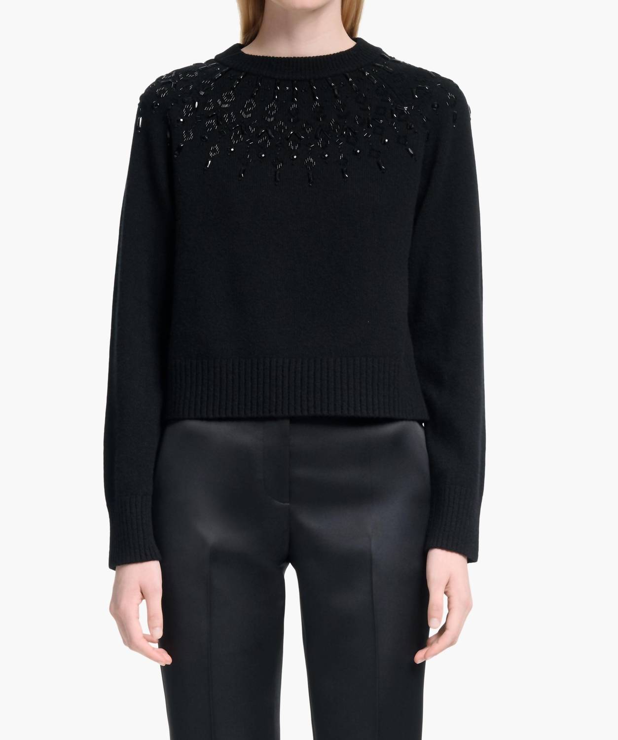 Harold Beaded Neckline Wool Sweater