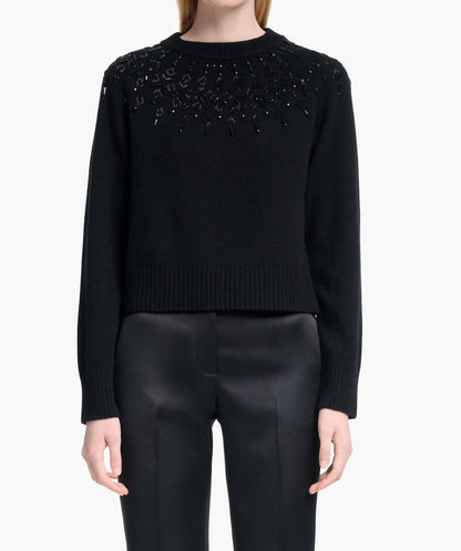 Harold Beaded Neckline Wool Sweater