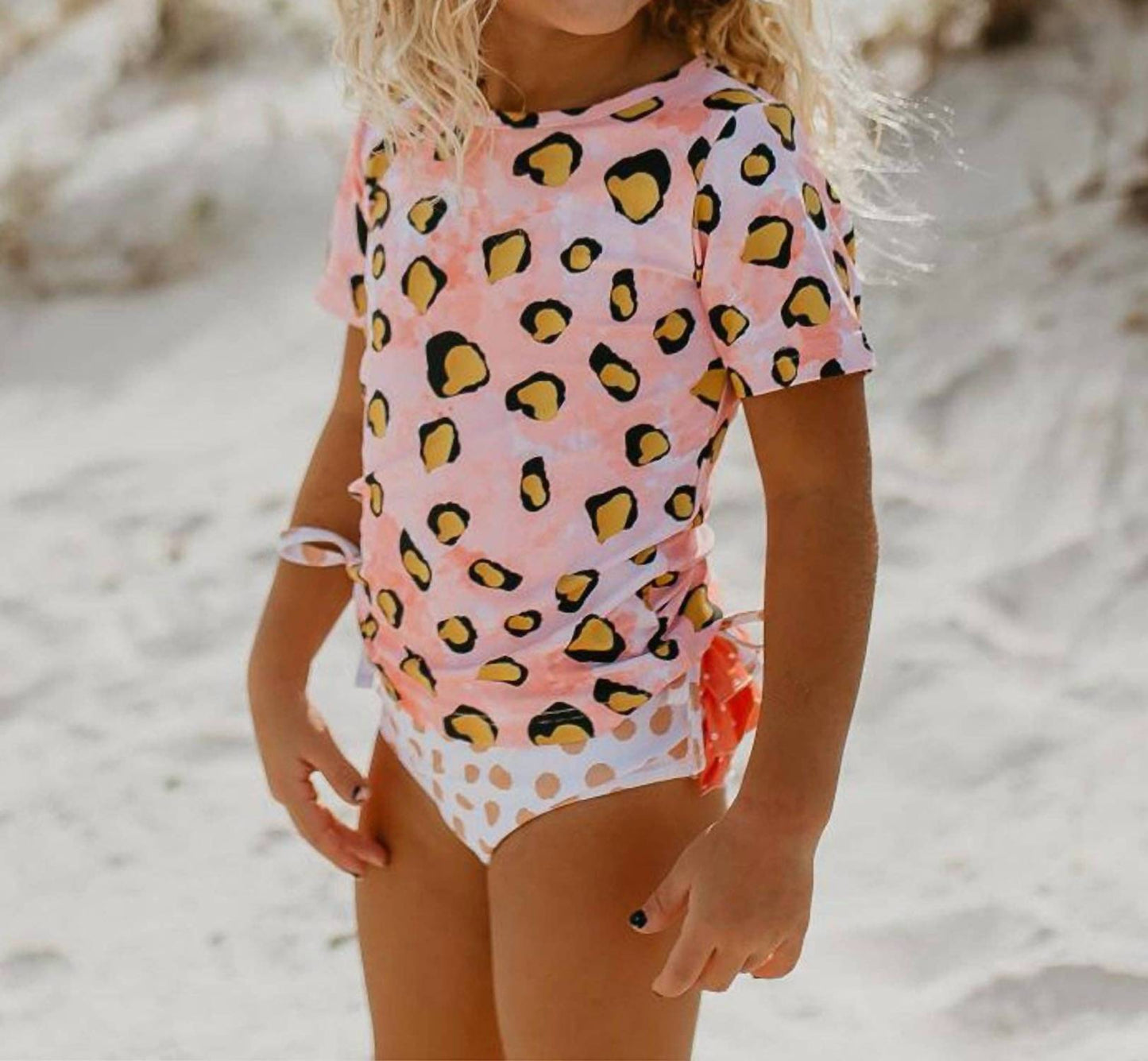 Kid's Rash Guard Ruffle Swimsuit