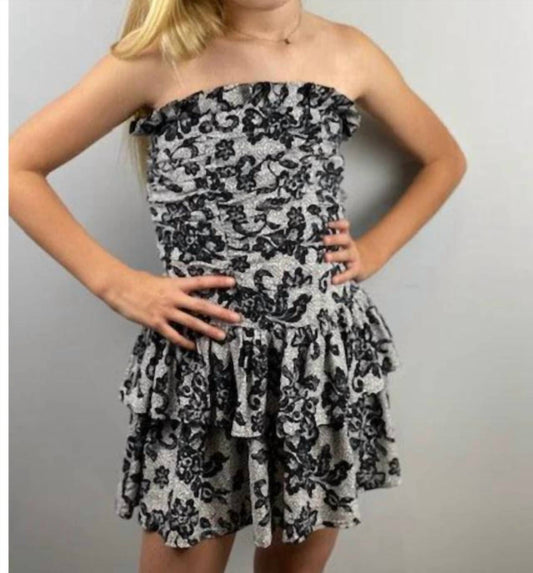 Girls Floral Print Ruffle Dress