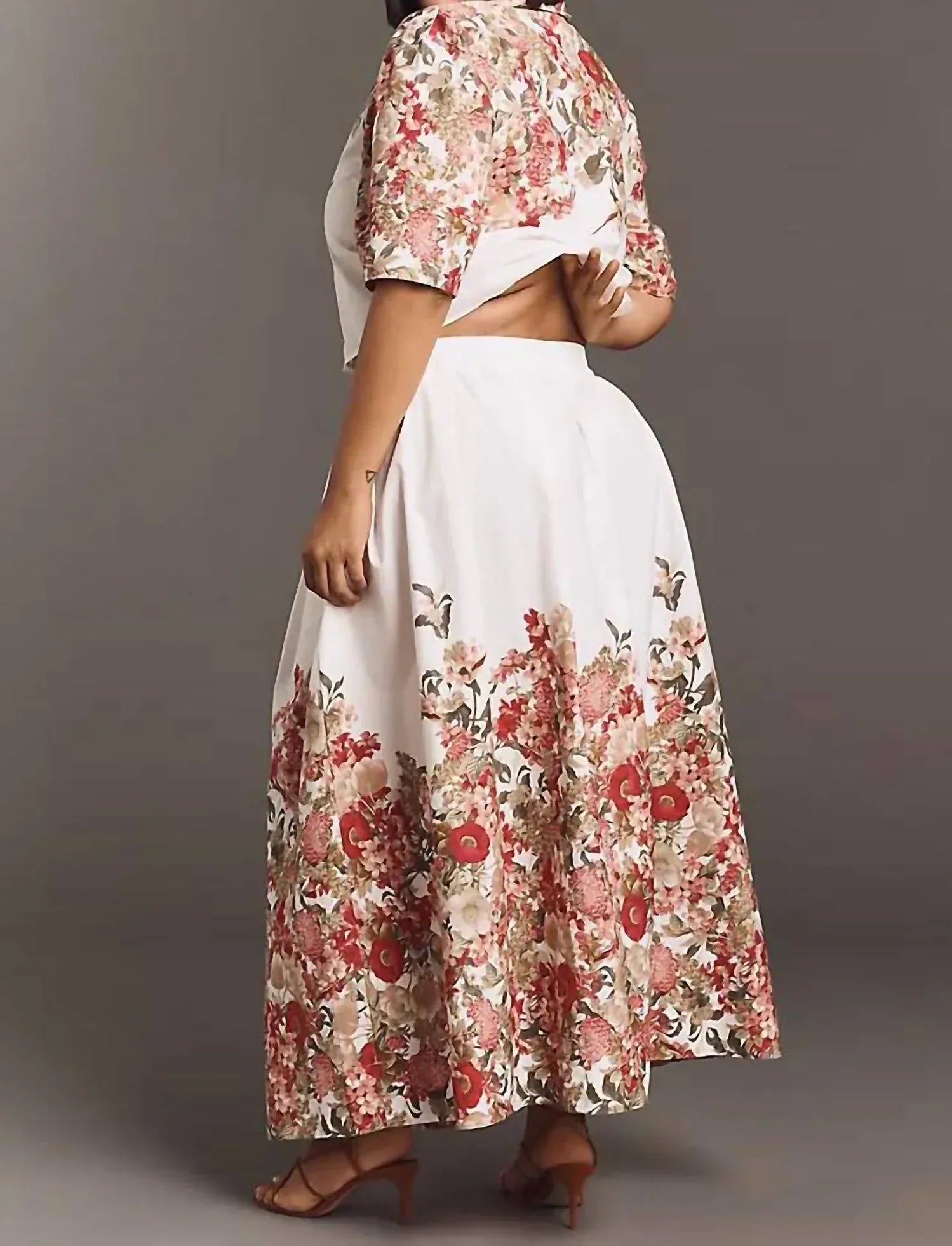 Maeve - Sybil Poplin Floral Midi Skirt - Rack Hunt