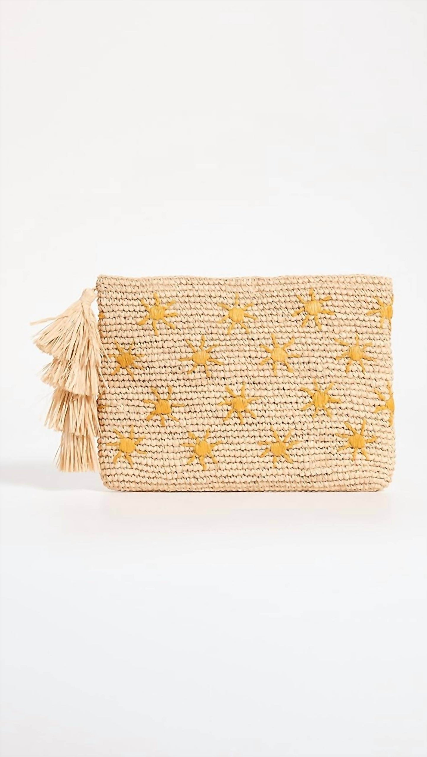 Mar Y Sol - Women's Embroidered Sun Pattern Clutch Bag - Rack Hunt -