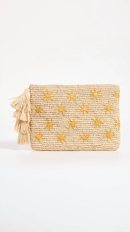 Mar Y Sol - Women's Embroidered Sun Pattern Clutch Bag - Rack Hunt -