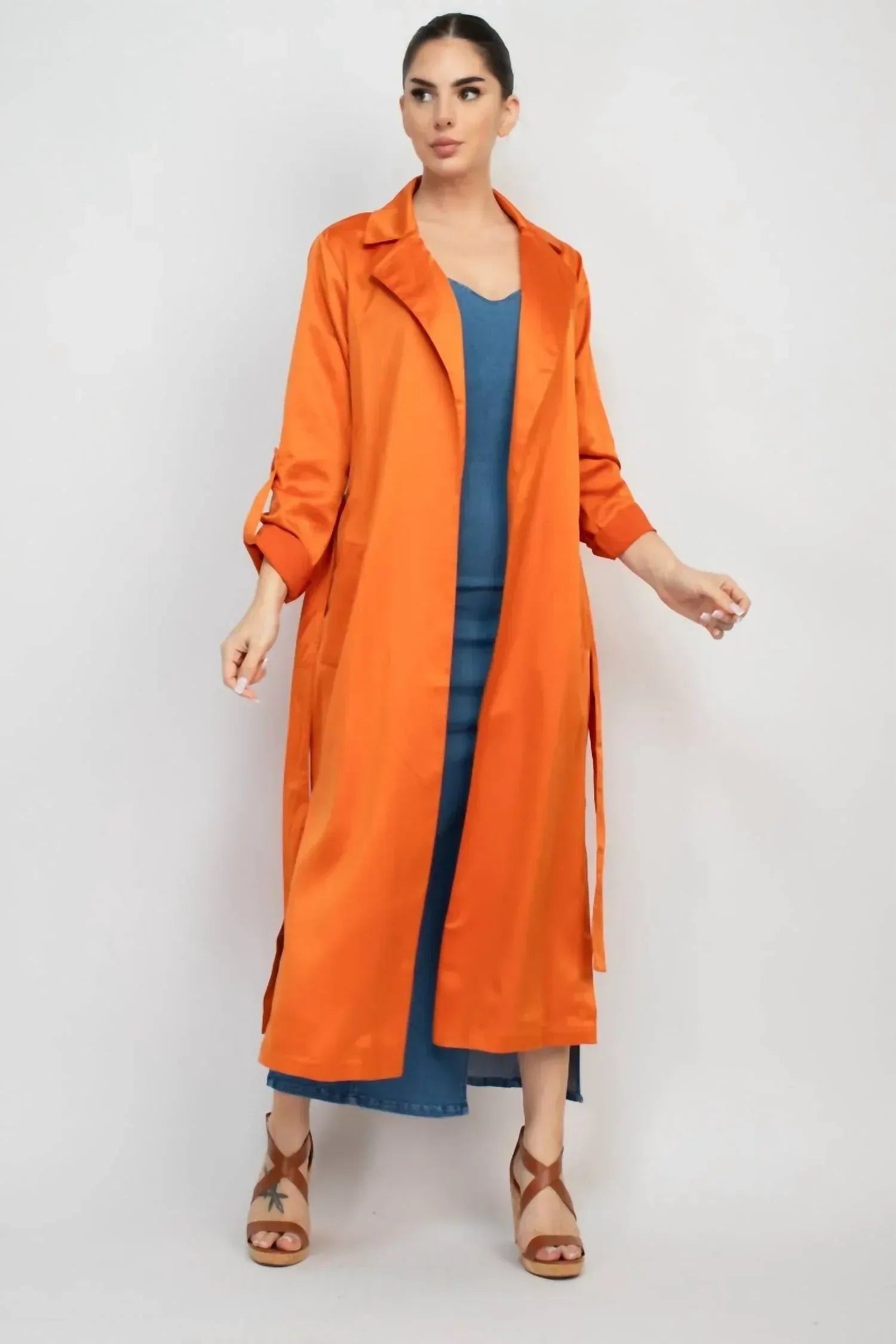 Haute Monde - Satin Trench Coat - Rack Hunt
