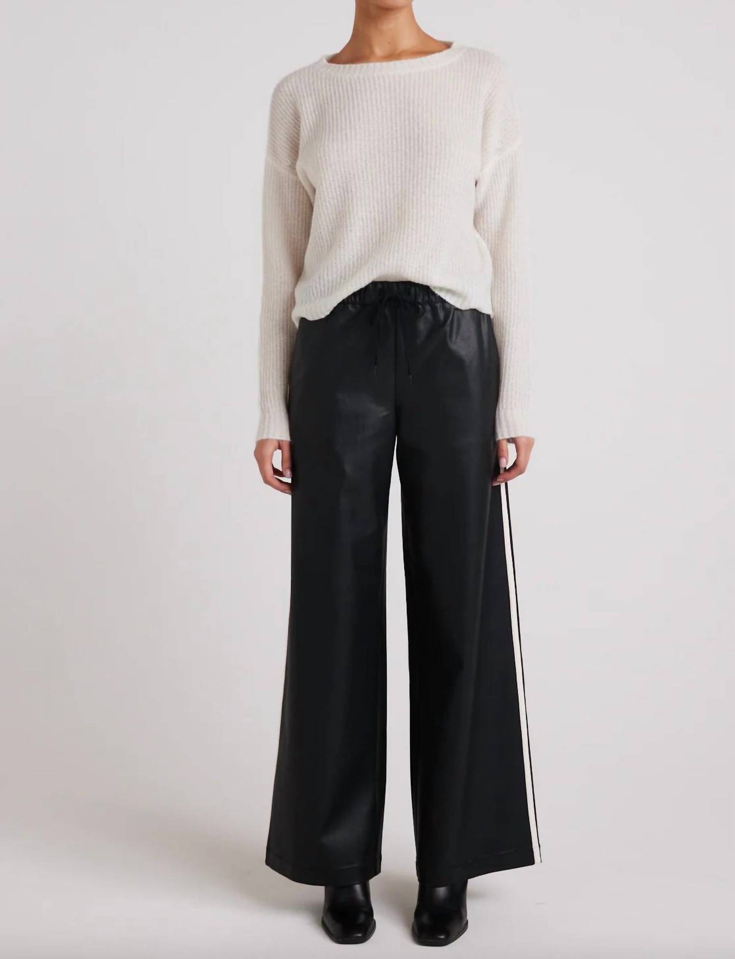 Coated Faux Leather Wide Leg Pant