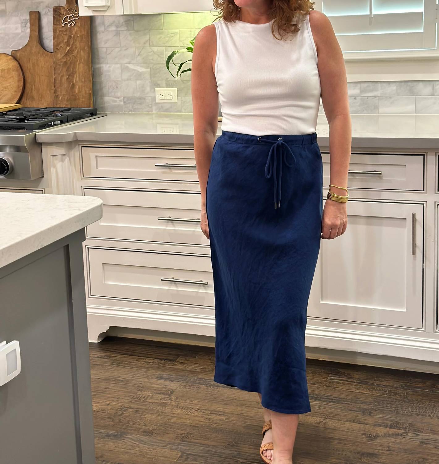 Aix Linen Midi Skirt
