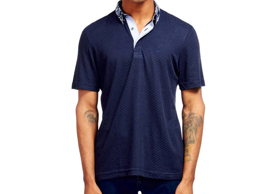 Collage Collar Textured Polo Shirt