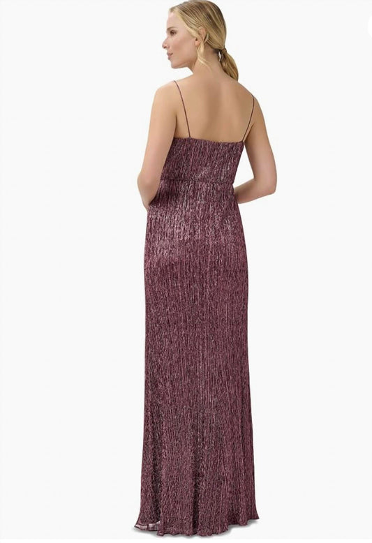 Metallic Crinkle Gown