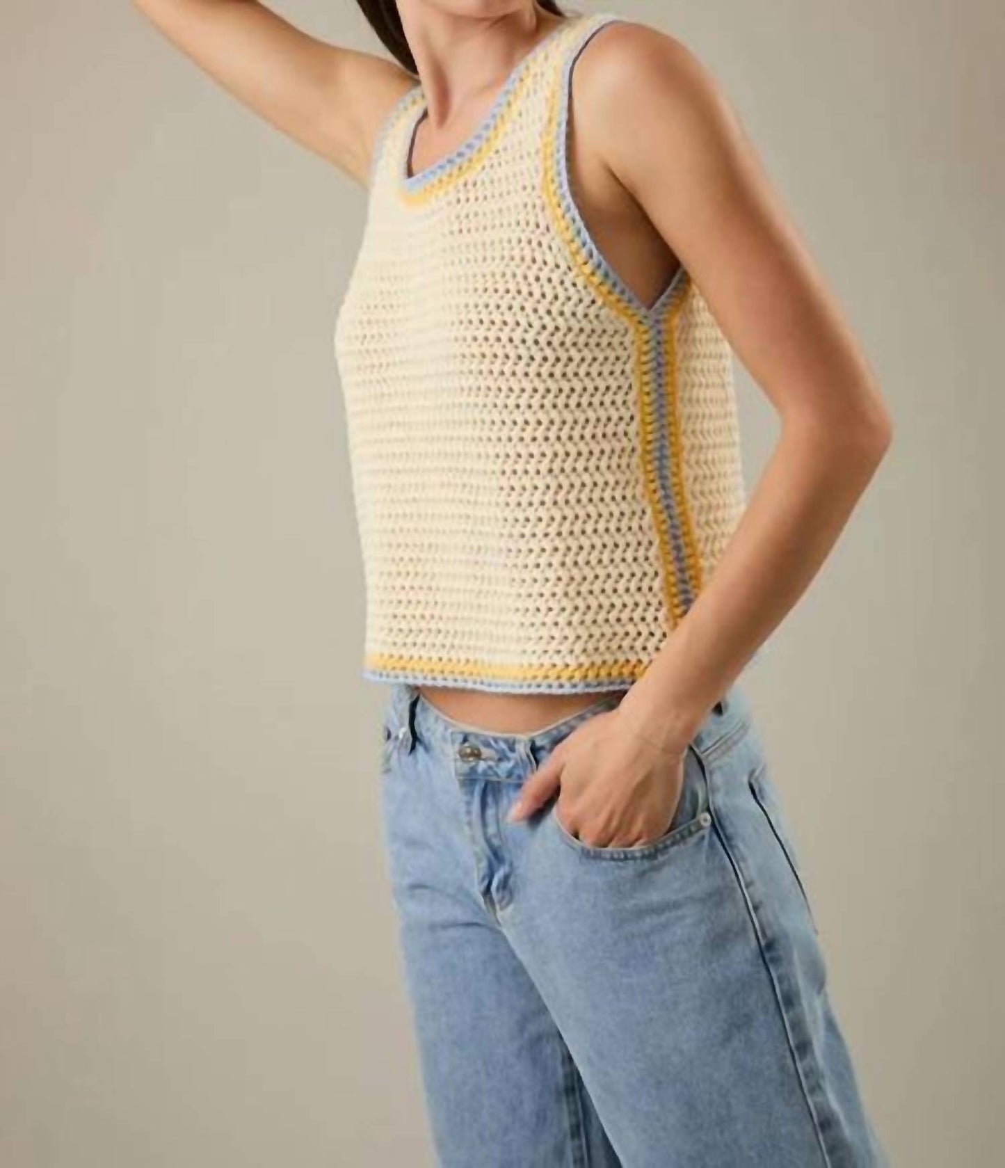 Trim Sweater Tank Top