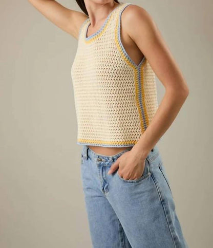 Trim Sweater Tank Top