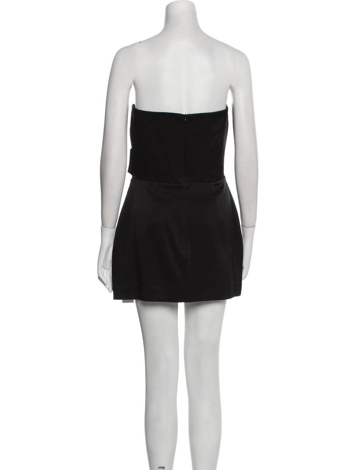 Alex Perry - Satin Crepe Strapless Corset Drape Mini Dress - Rack Hunt