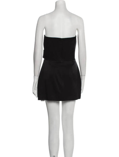 Alex Perry - Satin Crepe Strapless Corset Drape Mini Dress - Rack Hunt