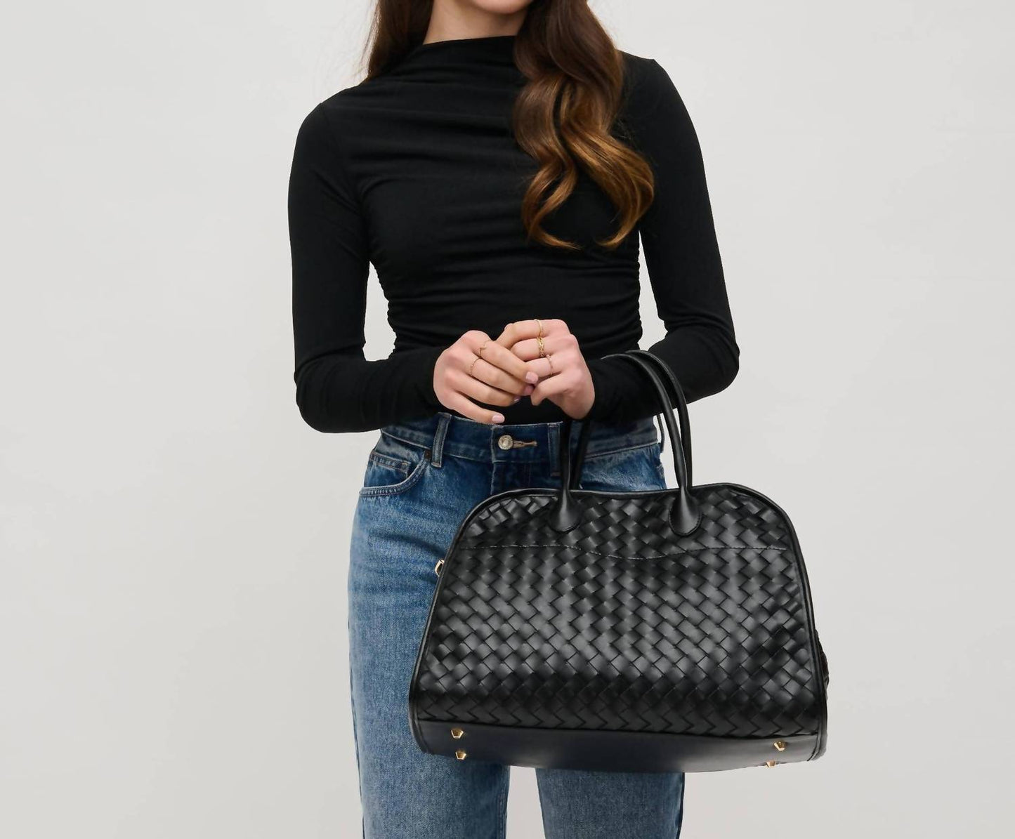 Women's Rhonda Woven Vegan Leather Tote Bag