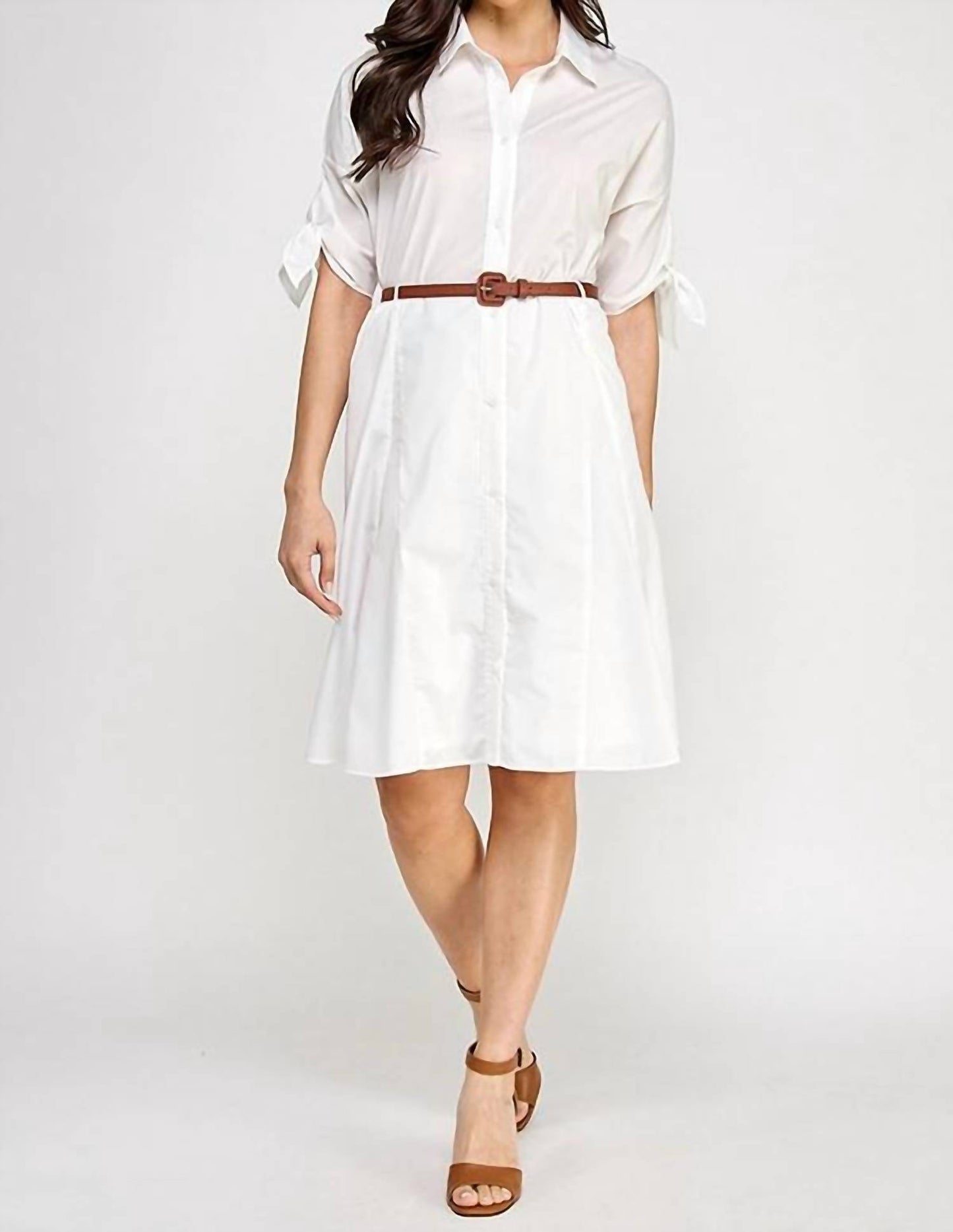 Solid Belted Mini Dress