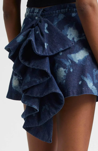 Orire - Bubi Denim Ruffle Mini Skirt - Rack Hunt