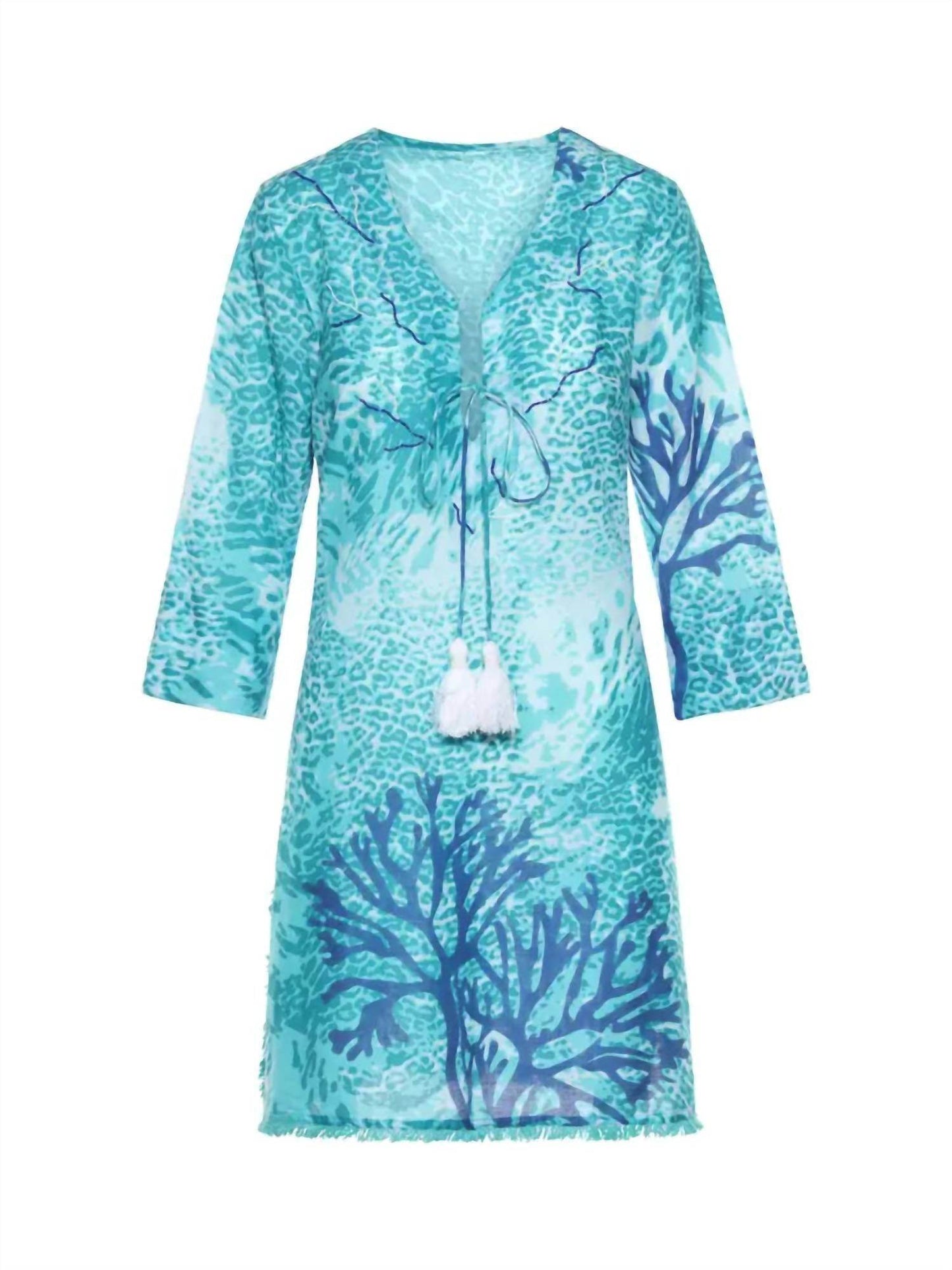 KikiSol - Coral Fringe Dress With Tassels And Beads - Rack Hunt -