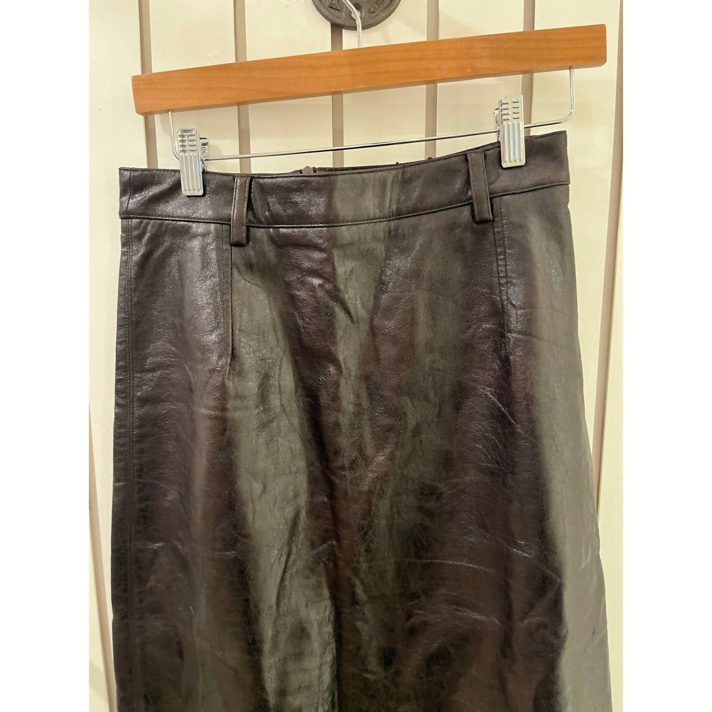Women's Faux Leather Midi Skirt