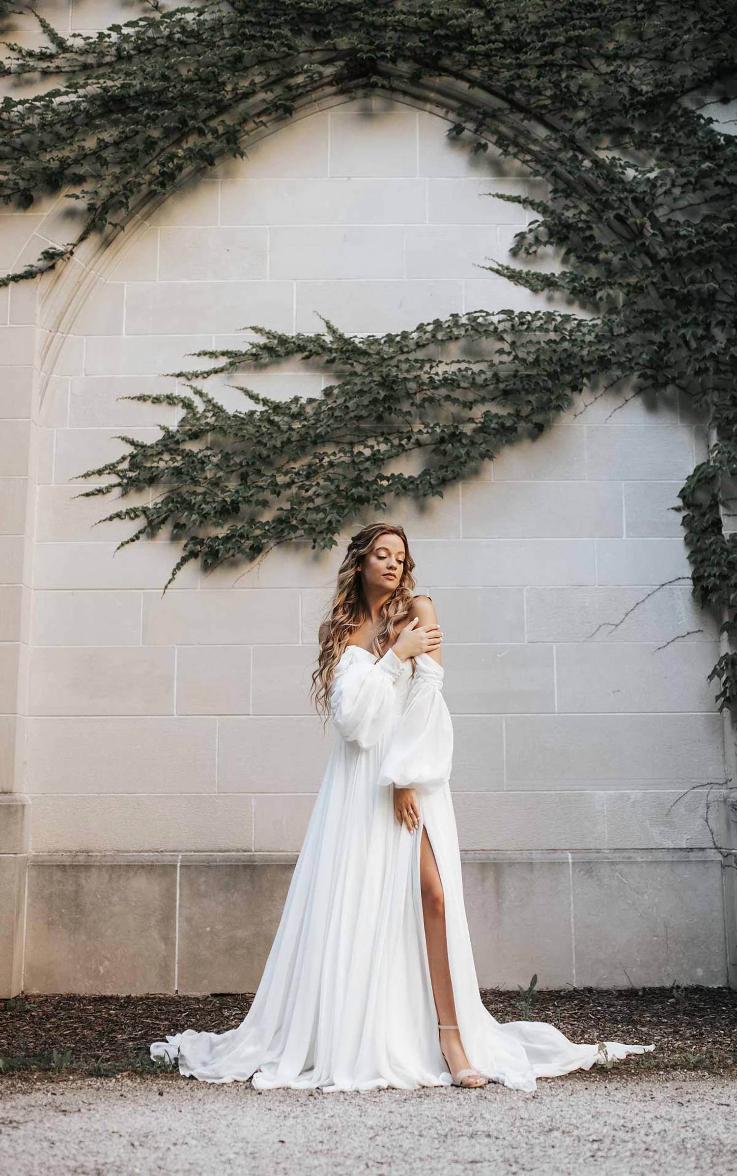 Essence of Australia - Chiffon A-line Wedding Dress - Rack Hunt -