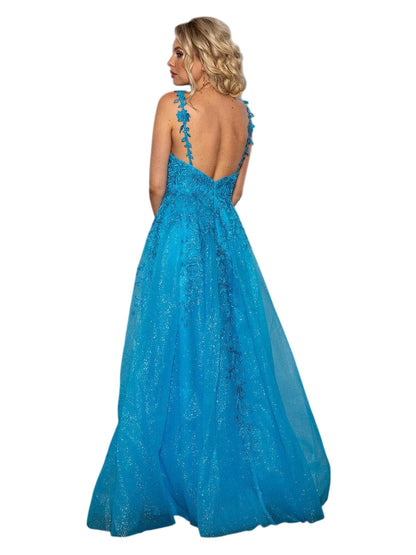 Long Prom Formal Glitter Dress