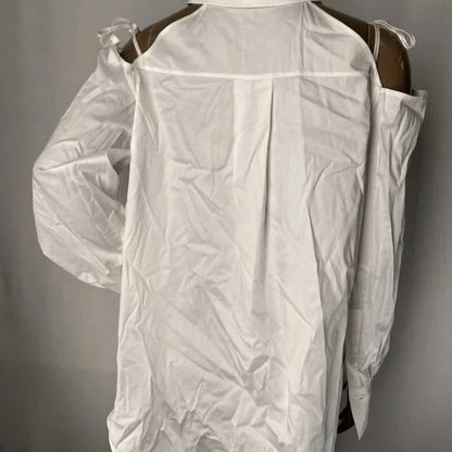 Women’s Obi Cutout-shoulder Button-up Top