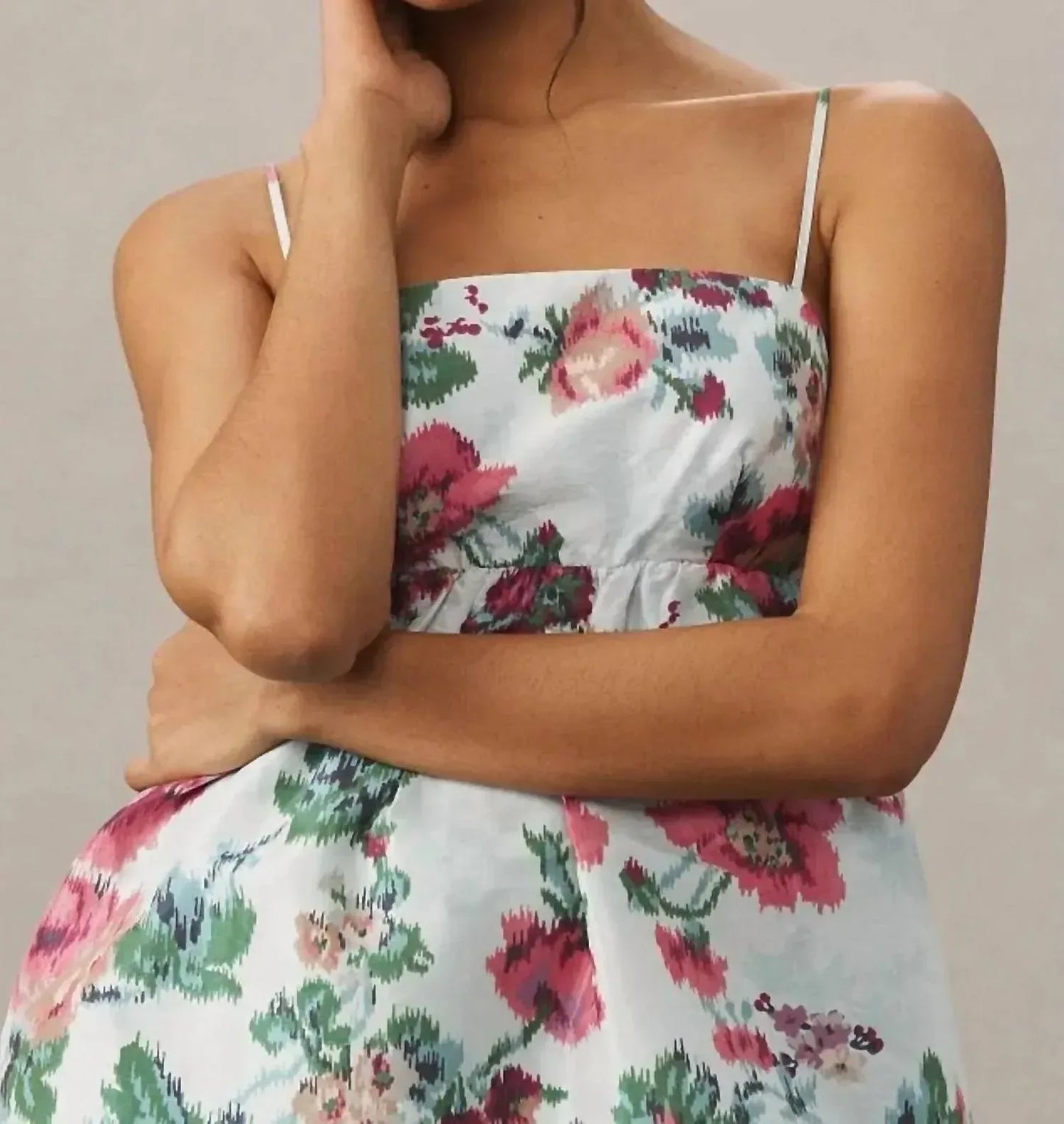 BHLDN - Sophia Apron-top Jacquard Floral Dress - Rack Hunt