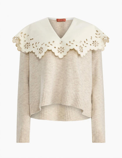 Toro Broderie Anglaise Collar Sweater