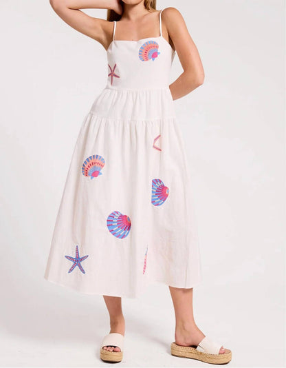 Marine Shell Midi Dress