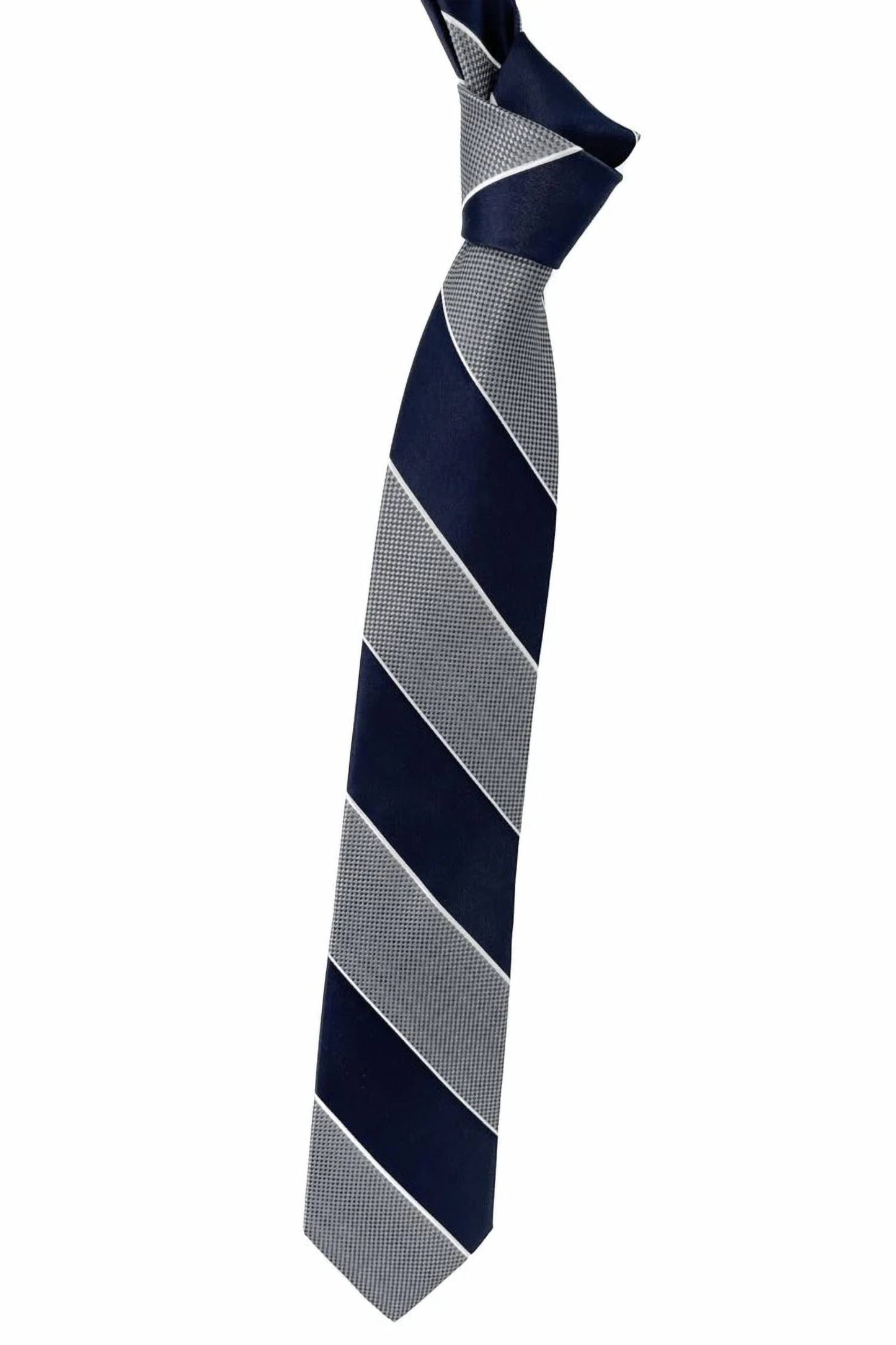Men's Multi-textured Stripe Woven Silk Tie