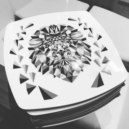 Rossario George - Leonid Geometric Porcelain Plate Set - Rack Hunt
