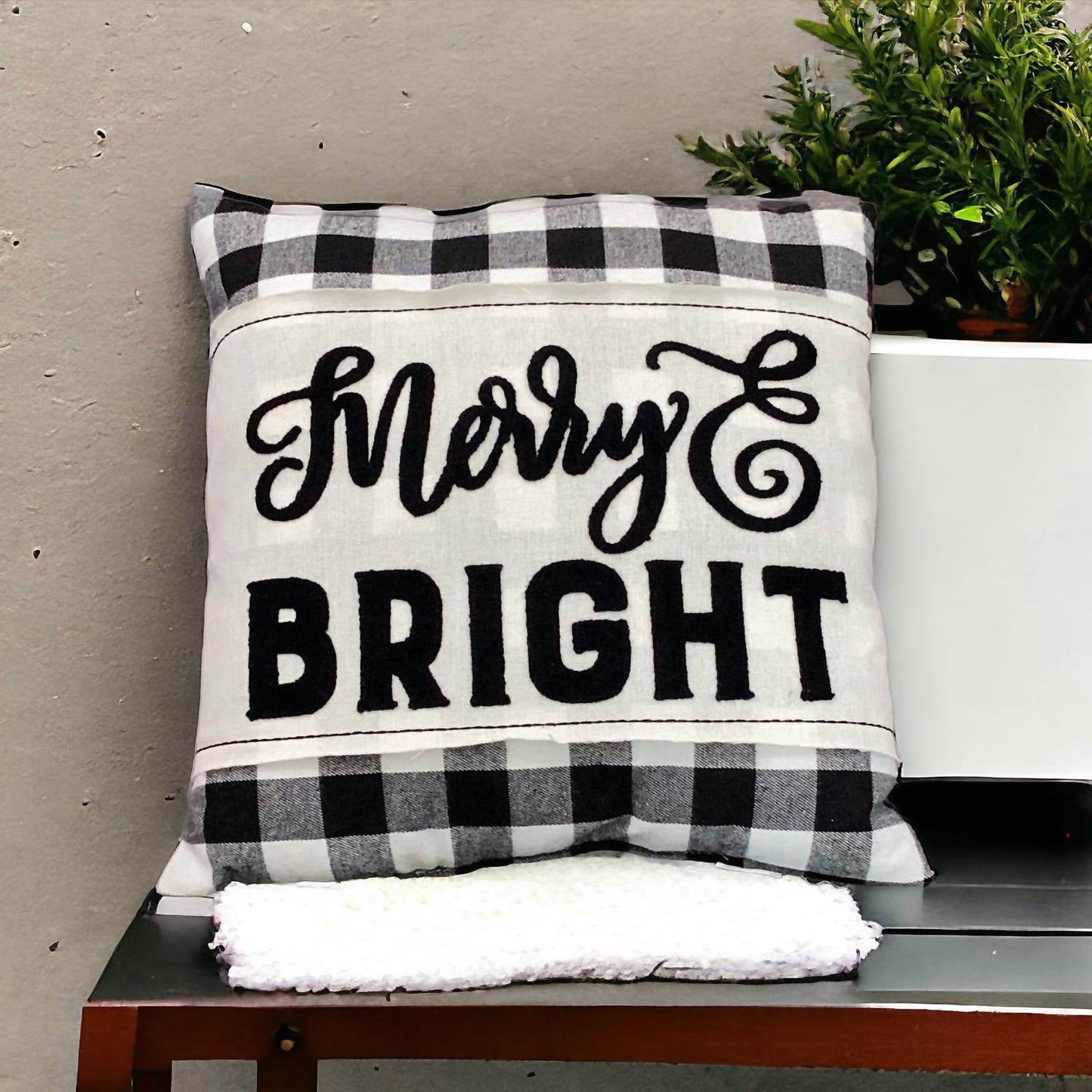 Burton + Burton - Merry & Bright Plaid Throw Pillow - Rack Hunt -