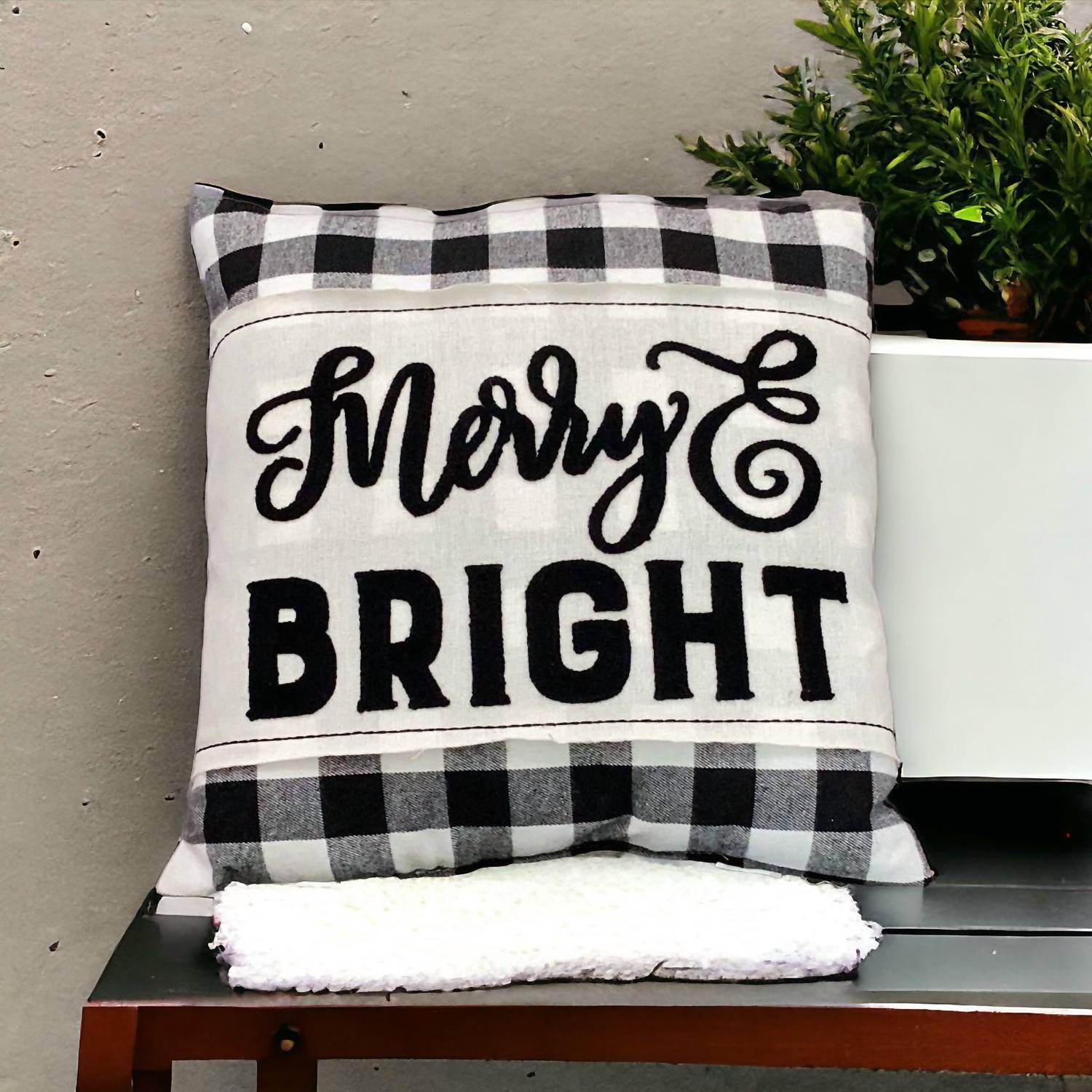Burton + Burton - Merry & Bright Plaid Throw Pillow - Rack Hunt -