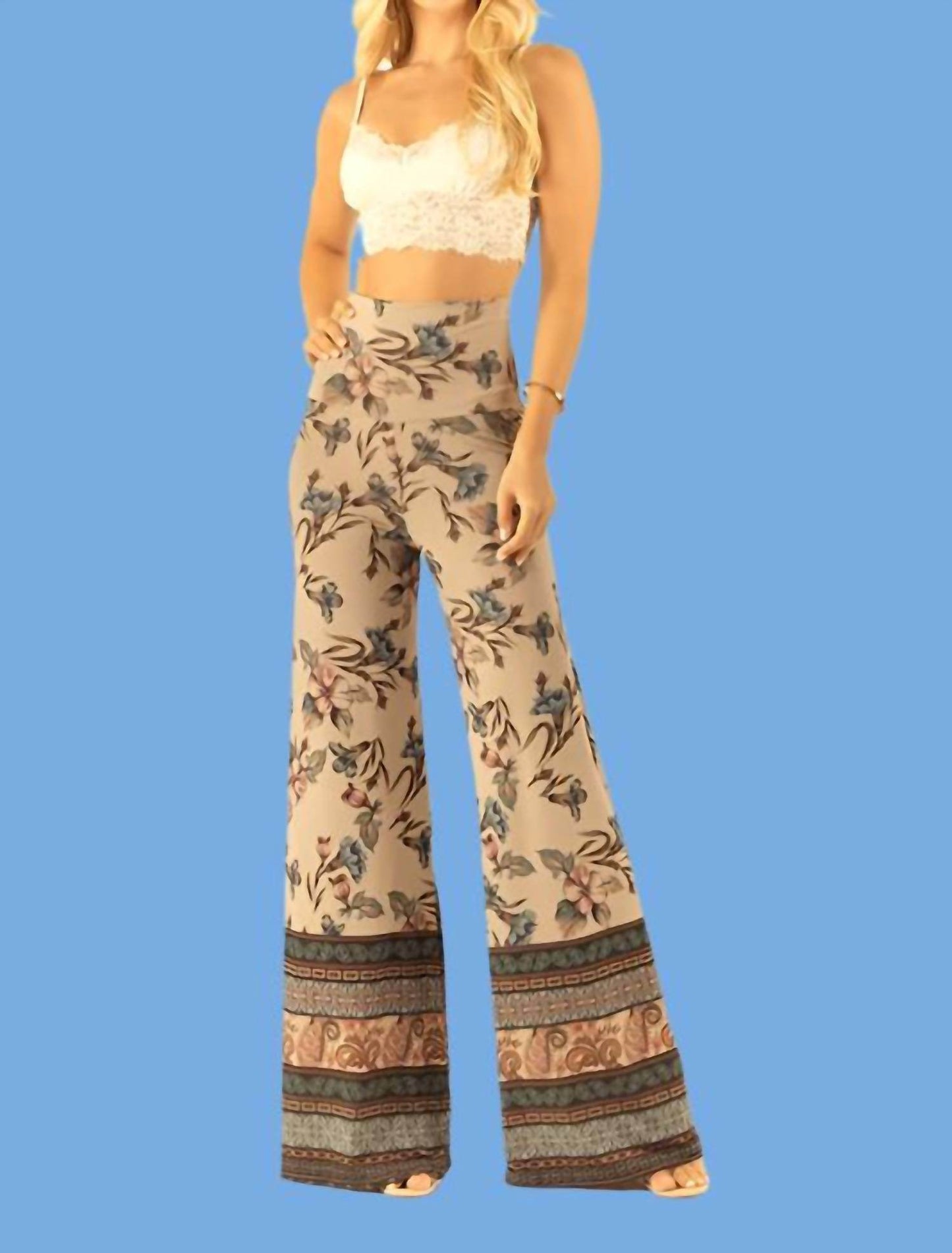 Poliana - Nastasha Floral Print Palazzo Pants - Rack Hunt -