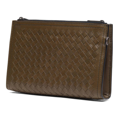 Women's Intrecciato Leather Wristlet Bag