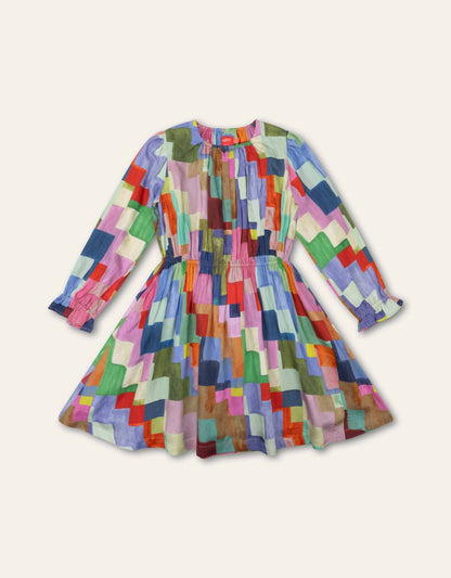 Girl's Danne Long Sleeve Wedgwood Printed Dress