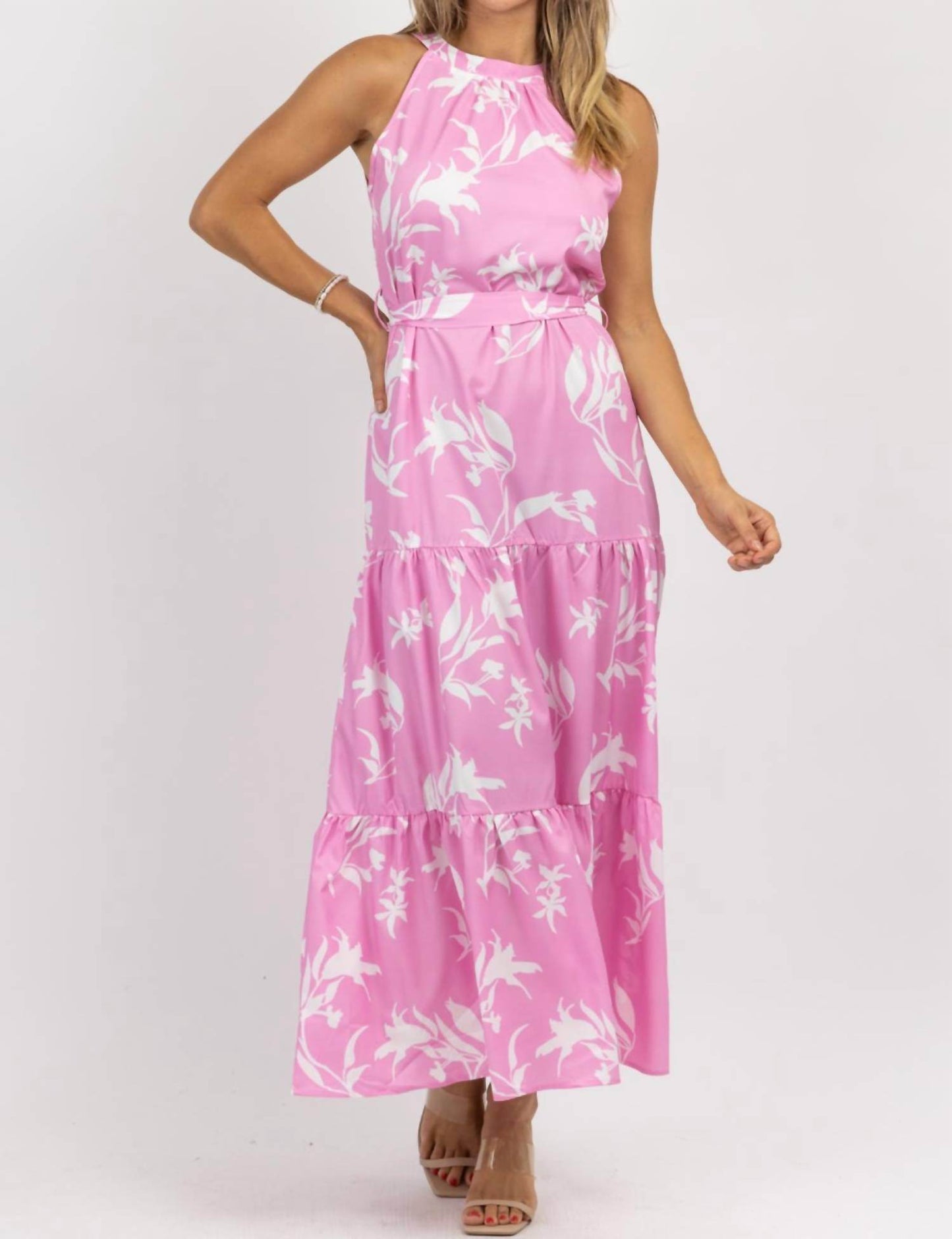 Fashion in the Box - Peony Halter Belted Maxi Dress - Rack Hunt